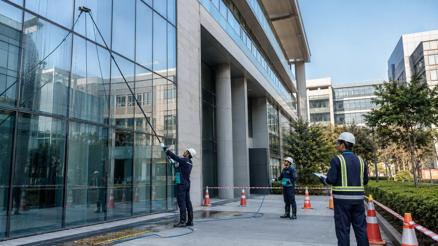 Indian Vivarta-style professionals delivering Glass & Façade Cleaning